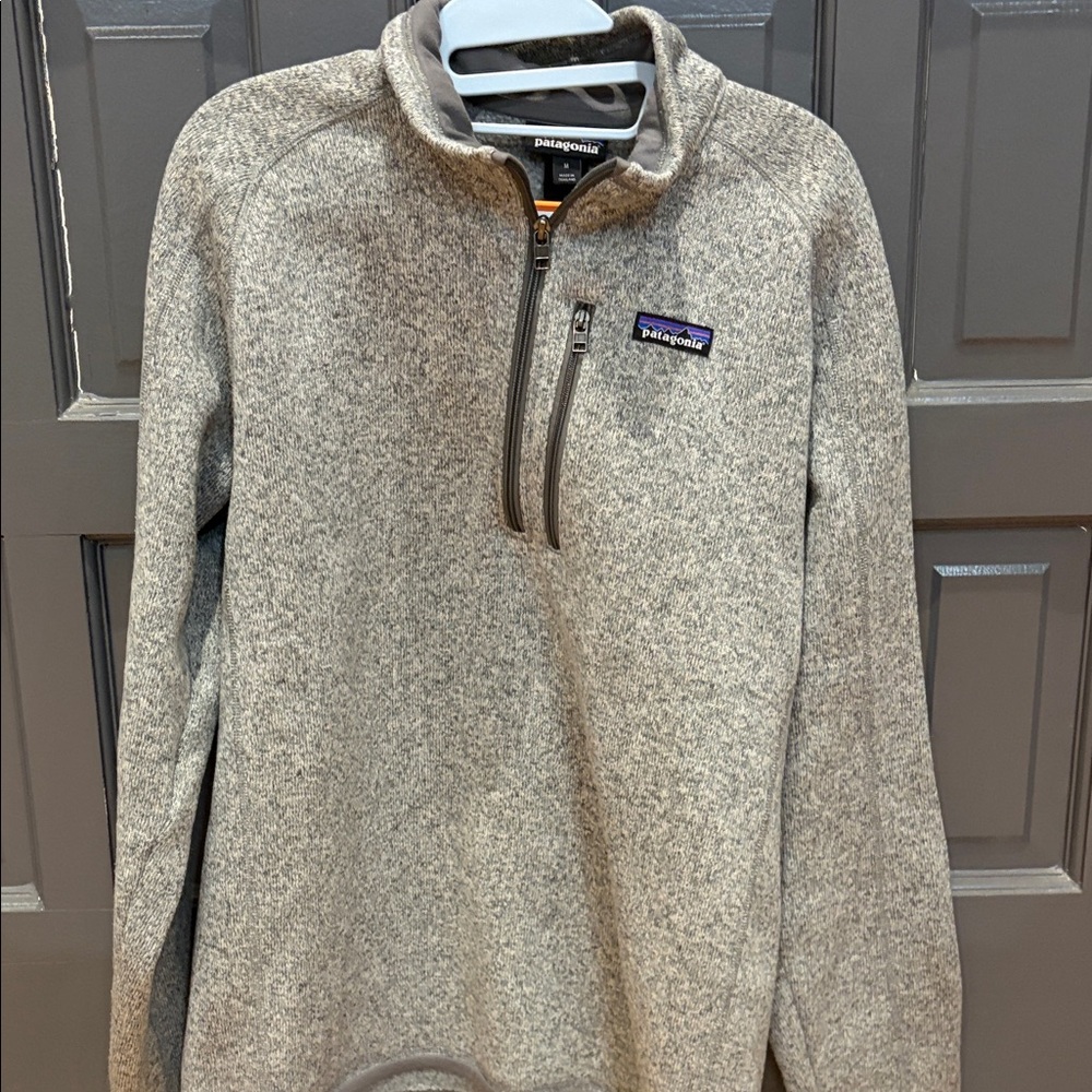 Patagonia Men's Zip-Up Sweater in Light Gray